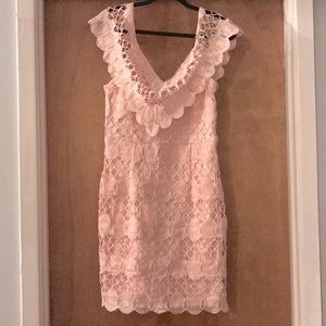 Baby pink detailed dress